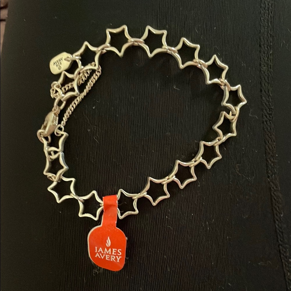James Avery Silver Star Bracelet with Red Charm